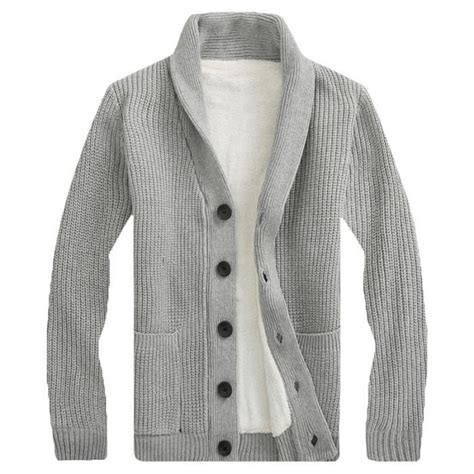 Gilet Hiver Homme Doubl Polaire Cardigan En Tricot Chaud Epais Couleur