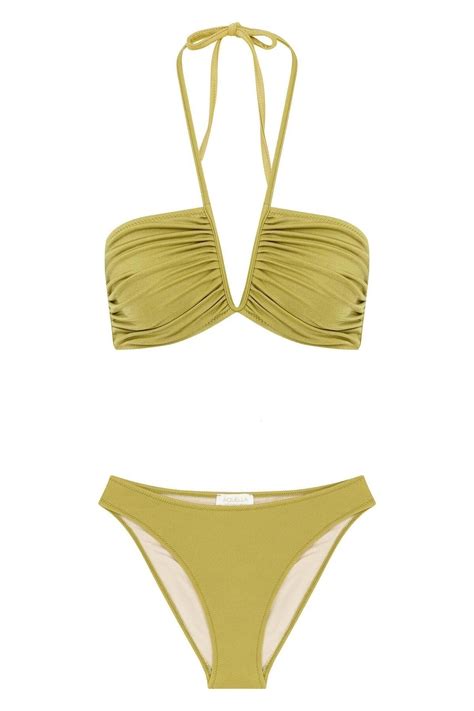 Aquella V Detaylı Parlak Yağ Yeşili Bikini Takım Fiyatı Yorumları Trendyol