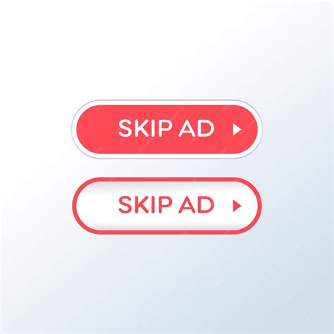 premium vector skip ad button