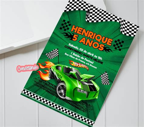 Convite Digital Hot Wheels Elo Produtos Especiais
