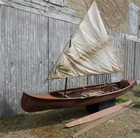 ANCIEN CANOÉ KAYAK en bois Ets Seyler Ainé l hirondelle Le Perreux rare