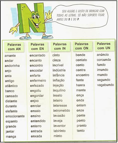 Palavras Com Men No Meio - Atividades com M e N - Ortografia | Palavras com m e n, Atividades ...
