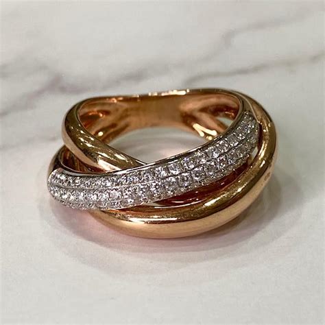 Anillo De Oro Rosado Con Brillantes Mercurio Joyeros