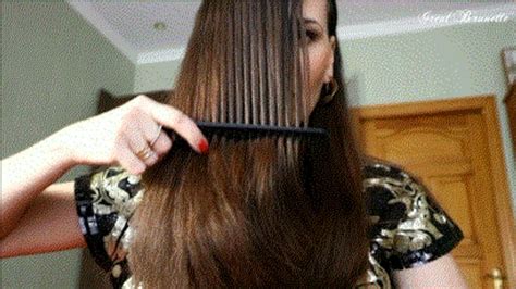 Brushing Brunette Straight Hair MP4 Story Of GREAT And SEXY BRUNETTE Clips4sale