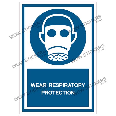 Wear Respiratory Protection Health & Safety Sticker | Wow Stickers