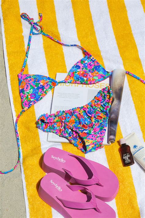 Multi Floral Bikini Triangle Bikini Top String Bikini Top Lulus