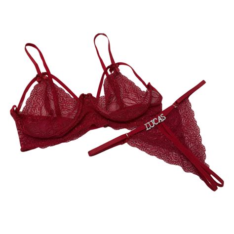 Conjunto Lingerie Sensual Personalizado Nome Ou Palavras Langerie Atras Shopee Brasil