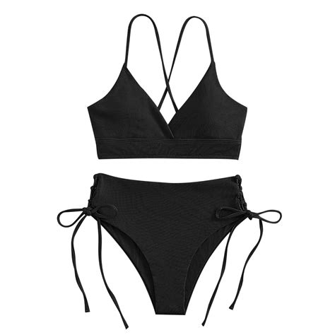 Efsteb Piece High Waisted Bikini Set For Women V Neck Backless Strap