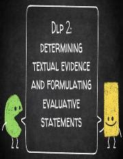 Determining Textual Evidence And Formulating Evaluative Statements Pdf