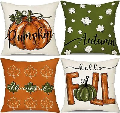 Amazon GEEORY Fall Decorative Throw Pillow Covers 18 X 18 Inch Set