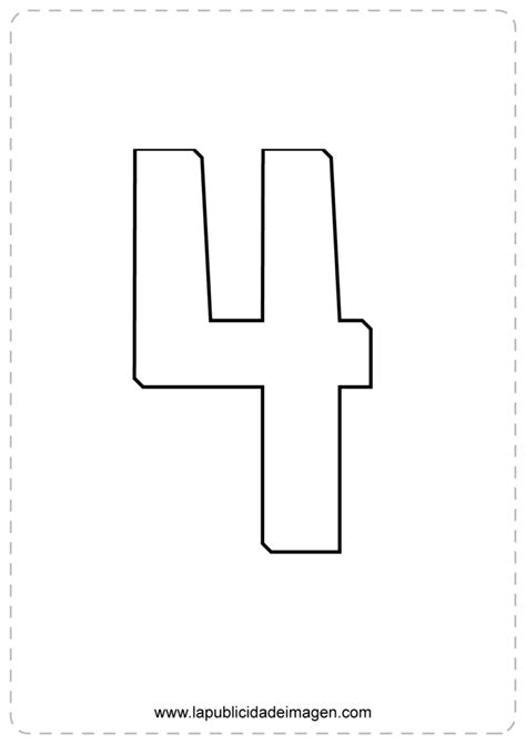 Numero 4 Para Imprimir Letras Para Imprimir