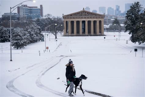 How much snow did Nashville and Middle Tennessee get from winter storm