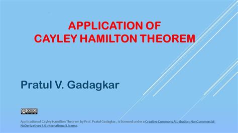 Application Of Cayley Hamilton Theorem Youtube