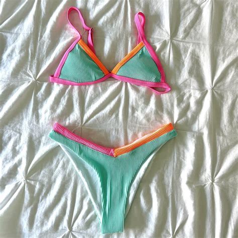 Multi Color Bikini Set Worn Once Depop