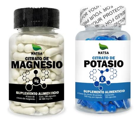 Pack Citratos Magnesio Y Potasio 100 Caps C U Meses Sin Intereses