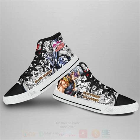 Hot Jean Pierre Polnareff Custom Manga Anime Jojo S Birraze Adventure Unisex High Top Canvas