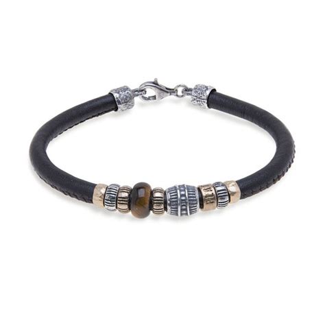 Pulsera Hombre Platadepalo Adusi De Cuero Liso Platadepalo