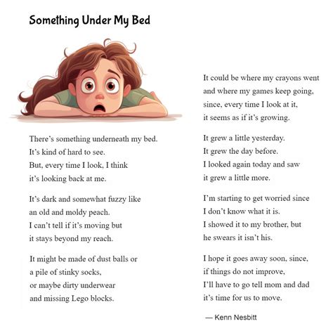 New Funny Poem For Kids Something Under My Bed Poetry4kids