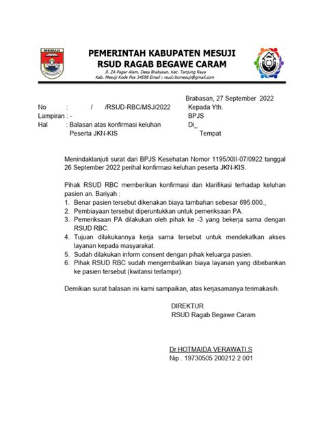 Surat Balasan Bpjs Pdf
