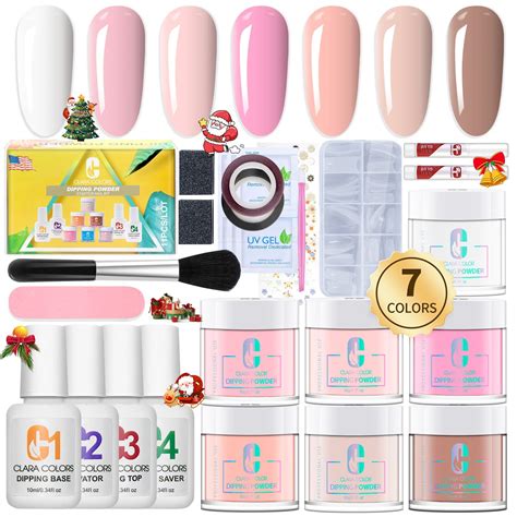 Dip Powder Nail Kit Starter Color Nude Glitter Set For French Manicure Diy Salon Art