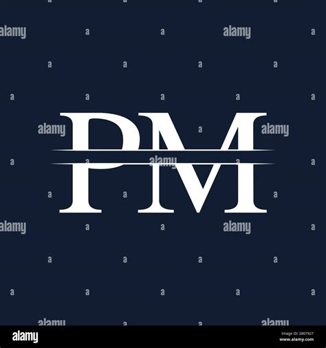 Initial Monogram Letter PM Logo Design Vector Template. PM Letter Logo ...