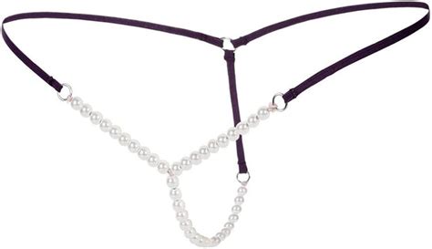 Amazon G String Thongs For Women Women S Pearl T Back String See Through Bikini Y Back