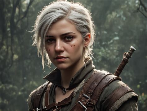 Ciri From The Witcher Saga Naked YearOld Warrior With Sword And