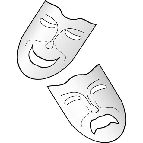 Comedy and tragedy theater masks vector image | Free SVG