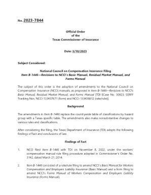 Fillable Online Notice Of Public Comment For Ncci Rate And Loss Cost