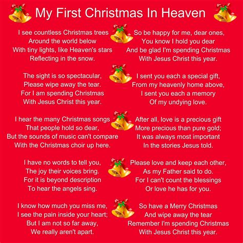 Printable Christmas In Heaven Poem - Printable New Year Banners