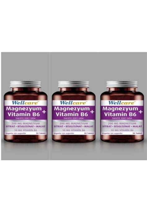 Wellcare Magnezyum + Vitamin B6 30 Tablet 3 Kutu Fiyatı, Yorumları ...
