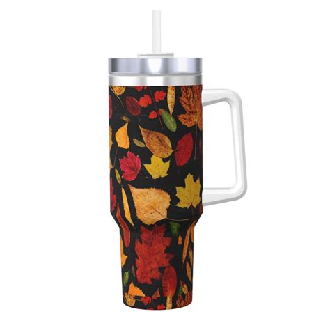 Rocae Autumn Maple Leaves A For 40OZ Ice Bully With Handle Keeps Drinks Hot Or Cold For Hours