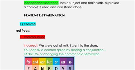 A summary for SAT writing punctuation section rules. : Sat