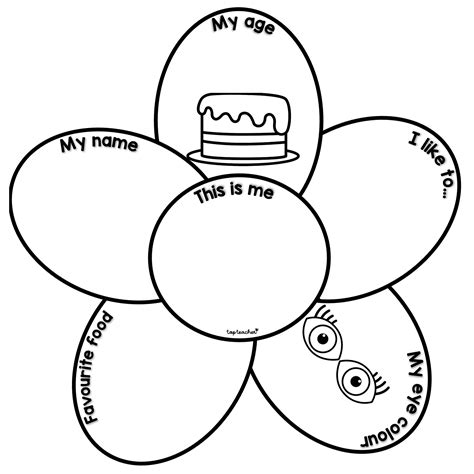 All About Me Flower Template 1 Back To School Top Teacher