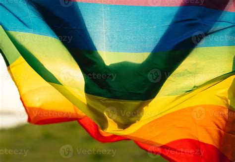 Imagem De Casal Gay De M Os Dadas Na Bandeira Lgbt Foto De Stock No Vecteezy