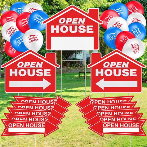 Amazon.com: Pinkunn 43 Pack Open House Signs Set 3 Pcs 12 x 16 Inch