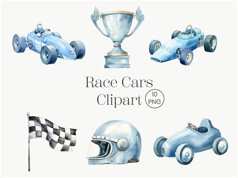 Blue Race Car Clip Art