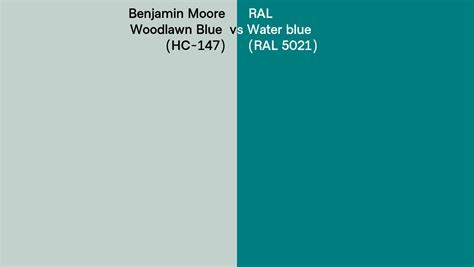 Benjamin Moore Woodlawn Blue Hc Vs Ral Water Blue Ral Side