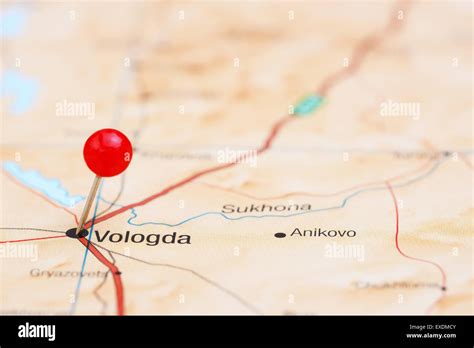 vologda pinned   map  europe stock photo alamy