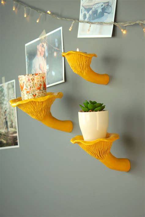 Сhanterelle Mushroom Shelf Mushroom Decor Mushroom Ornament Etsy