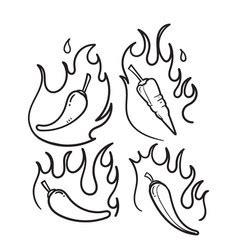 Doodle Spicy Hot Chili Pepper Royalty Free Vector Image