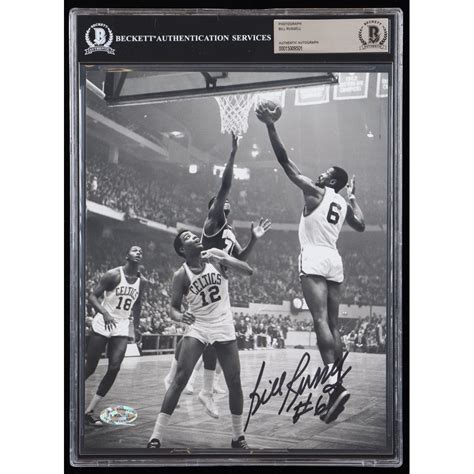 Bill Russell Signed Celtics X Photo Inscribed Beckett