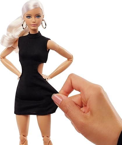 Barbie Basics Model Collector Doll With Blonde Hair Black Mini Dress Gladiator Boots