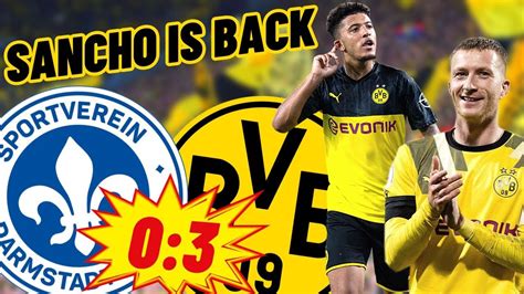 Jadon Sancho Ist Zur Ck Borussia Dortmund Vs Sv Darmstadt Das