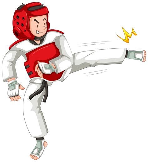 A Taekwondo Athlete Character 607374 Vector Art At Vecteezy