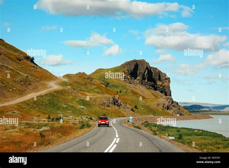 Road Leading To Mountains Icelandic Landscape Stock Photo Alamy