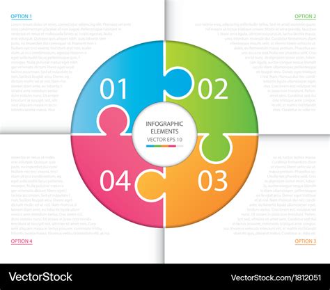 Circle puzzle infographic Royalty Free Vector Image