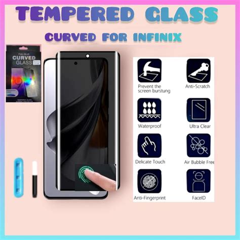 Jual Tempered Glass Uv Curved Liquid Anti Spy Infinix Hot Pro Plus Infinix Note Pro G