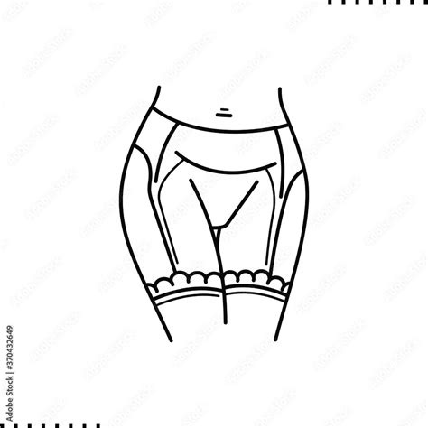 Sexy Lingerie Erotic Lace Belt And Stockings Vector Icon In Outlines Stock Vector Adobe Stock