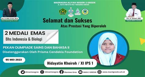 Luar Biasa Hidayatin Khoiroh Dari Man Gresik Raih Dua Medali Emas